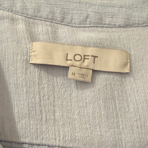 LOFT Soft Blue Long Sleeve Blouse - Picture 3 of 3